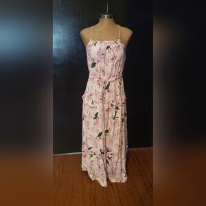 Lost + Wander Blush and Cream Floral Midi Dress